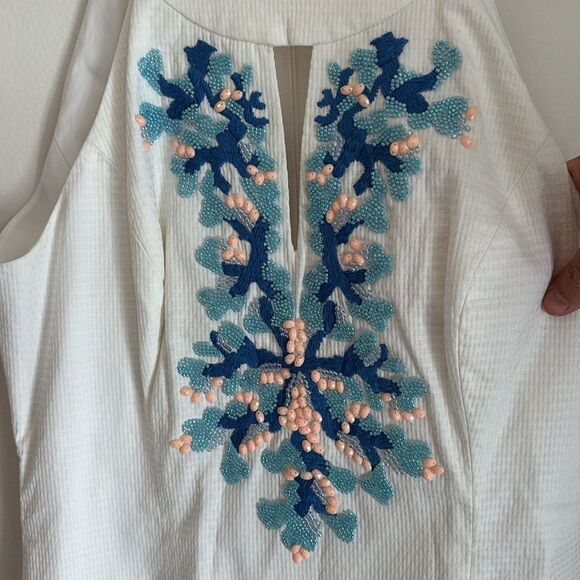 Lilly Pulitzer Women Jena White beaded coral shift dress with Embroidery 6 NWT! - Picture 5 of 13